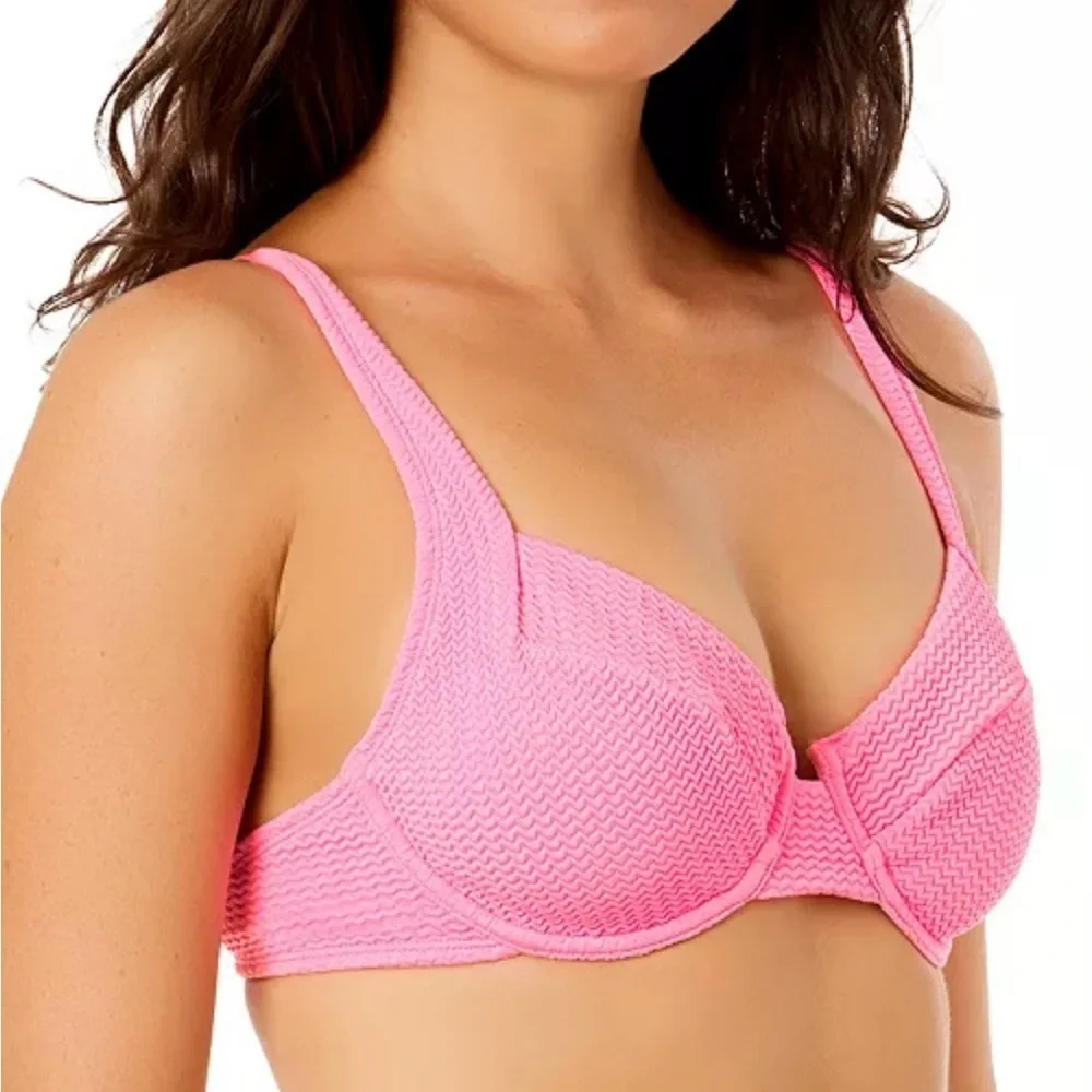 NWT Salt + Cove Juniors' Wavy-Scrunch Scoop-Neck Bralette Bikini Small